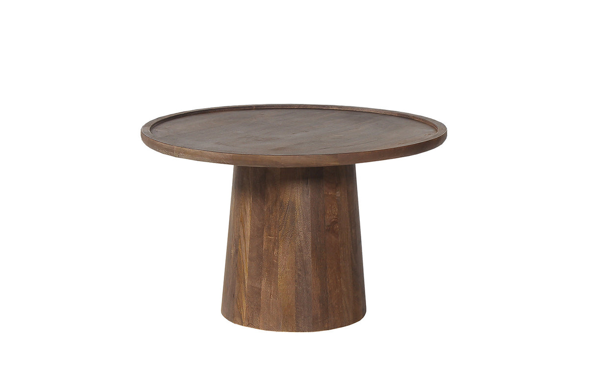 JULES – Table Basse Ronde en Bois de Manguier Brun clair – 65 x 40 cm