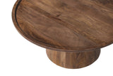 JULES – Table Basse Ronde en Bois de Manguier Brun clair – 80 x 36 cm