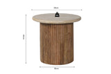 LOUIS – Table Basse en Bois de Manguier Effet Travertin Beige – 50 cm