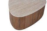 NOLAN – Table Basse en Bois de Manguier et Travertin véritable – 100 cm