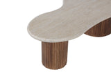 MARLON – Table Basse en Bois de Manguier et Travertin véritable – 120 cm