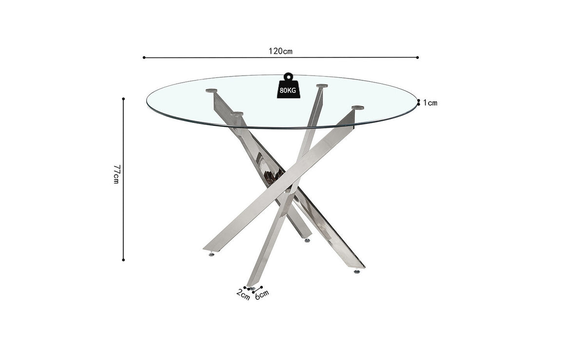 LASI – Table à manger en Verre – 120 cm