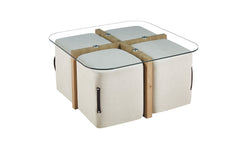SHANA – Table Basse Effet Chêne Vieilli – 90 x 90 cm