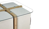 SHANA – Table Basse Effet Chêne Vieilli – 90 x 90 cm