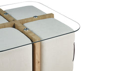 SHANA – Table Basse Effet Chêne Vieilli – 90 x 90 cm