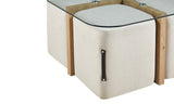 SHANA – Table Basse Effet Chêne Vieilli – 90 x 90 cm