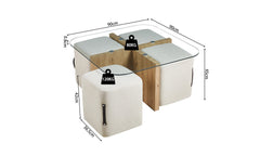 SHANA – Table Basse Effet Chêne Vieilli – 90 x 90 cm