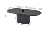 LAGOS – Table Extensible Ovale Effet Brun Foncé – 180-220 cm
