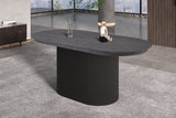 LAGOS – Table Extensible Ovale Effet Brun Foncé – 180-220 cm