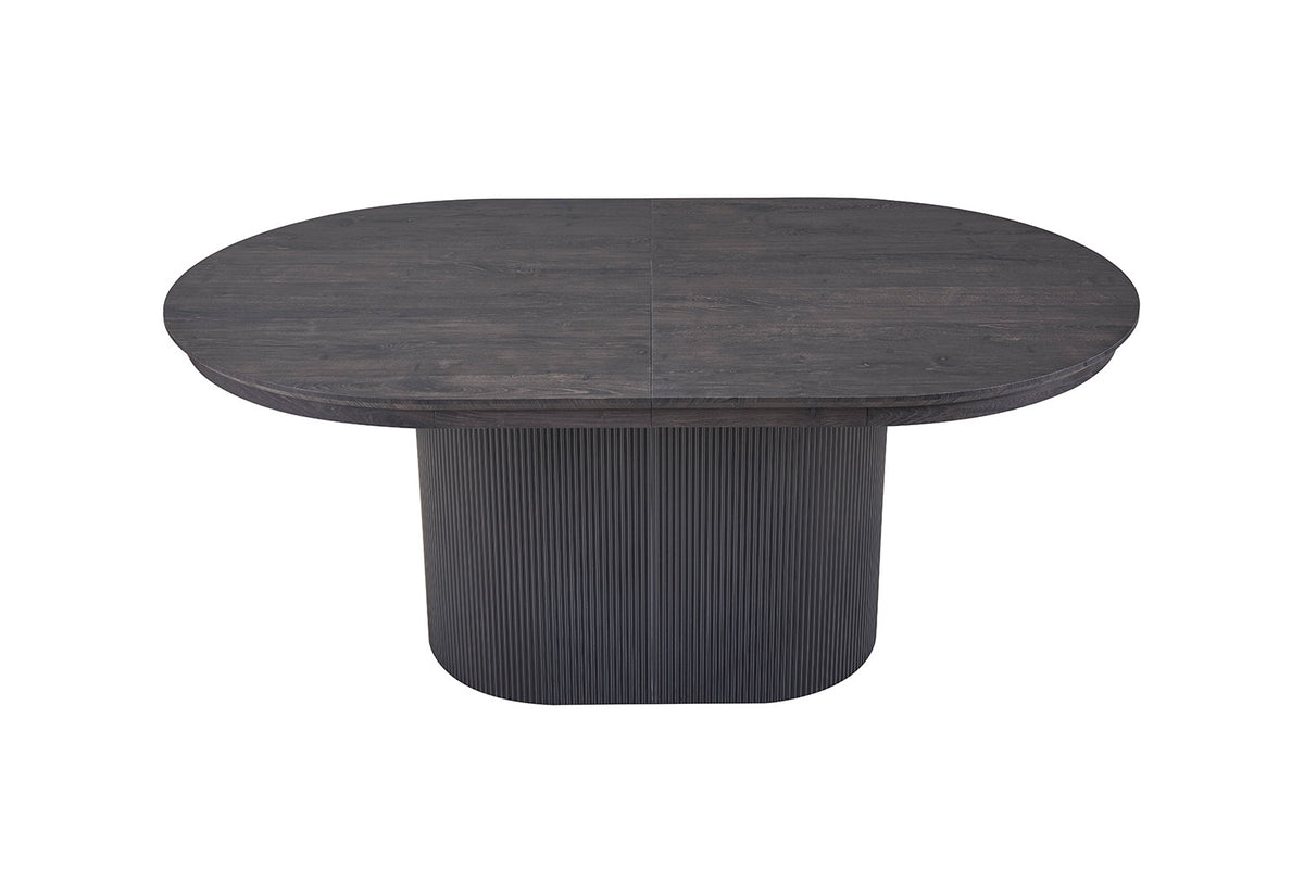 LAGOS – Table Extensible Ovale Effet Brun Foncé – 180-220 cm