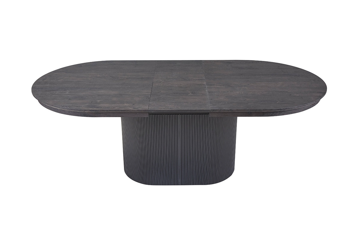 LAGOS – Table Extensible Ovale Effet Brun Foncé – 180-220 cm