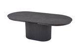 LAGOS – Table Extensible Ovale Effet Brun Foncé – 180-220 cm