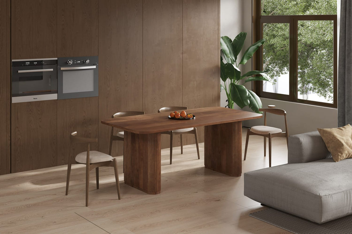 JEAN – Table à Manger en Bois de Manguier Brun Clair – 100 x 200 cm