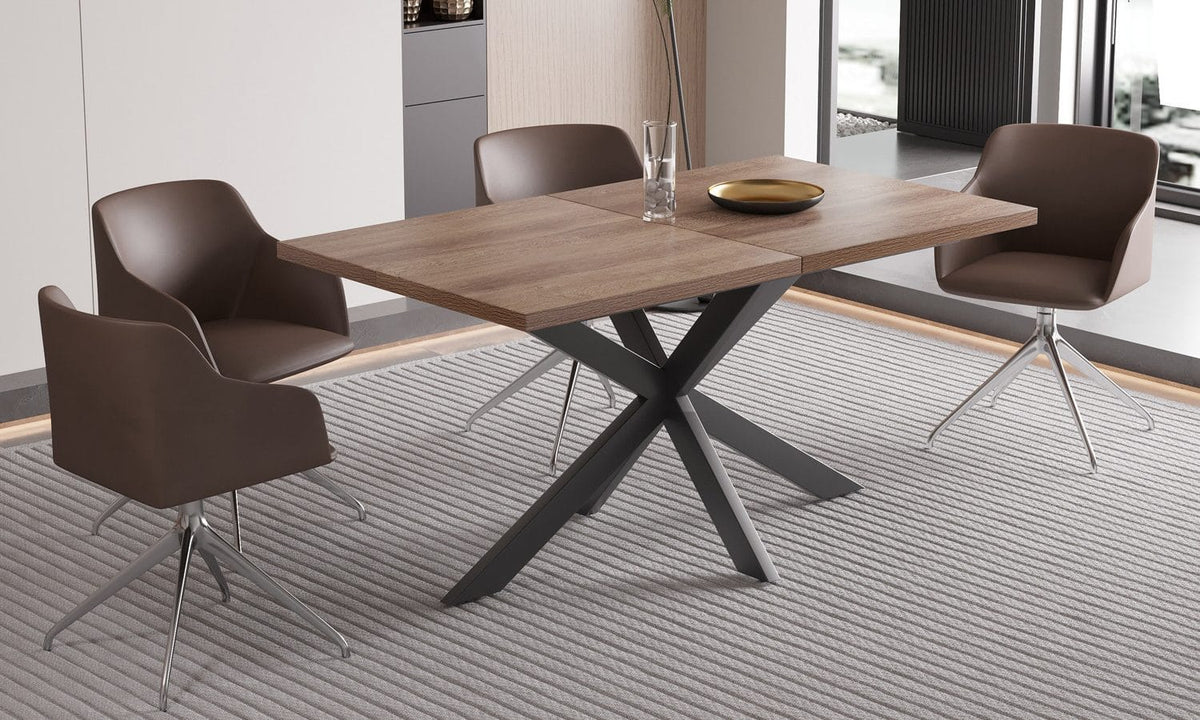 KOS – Table à Manger Extensible Décor Brun foncé – 160 à 200 cm