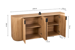 PORTO – Bahut décor chêne naturel – 200 cm