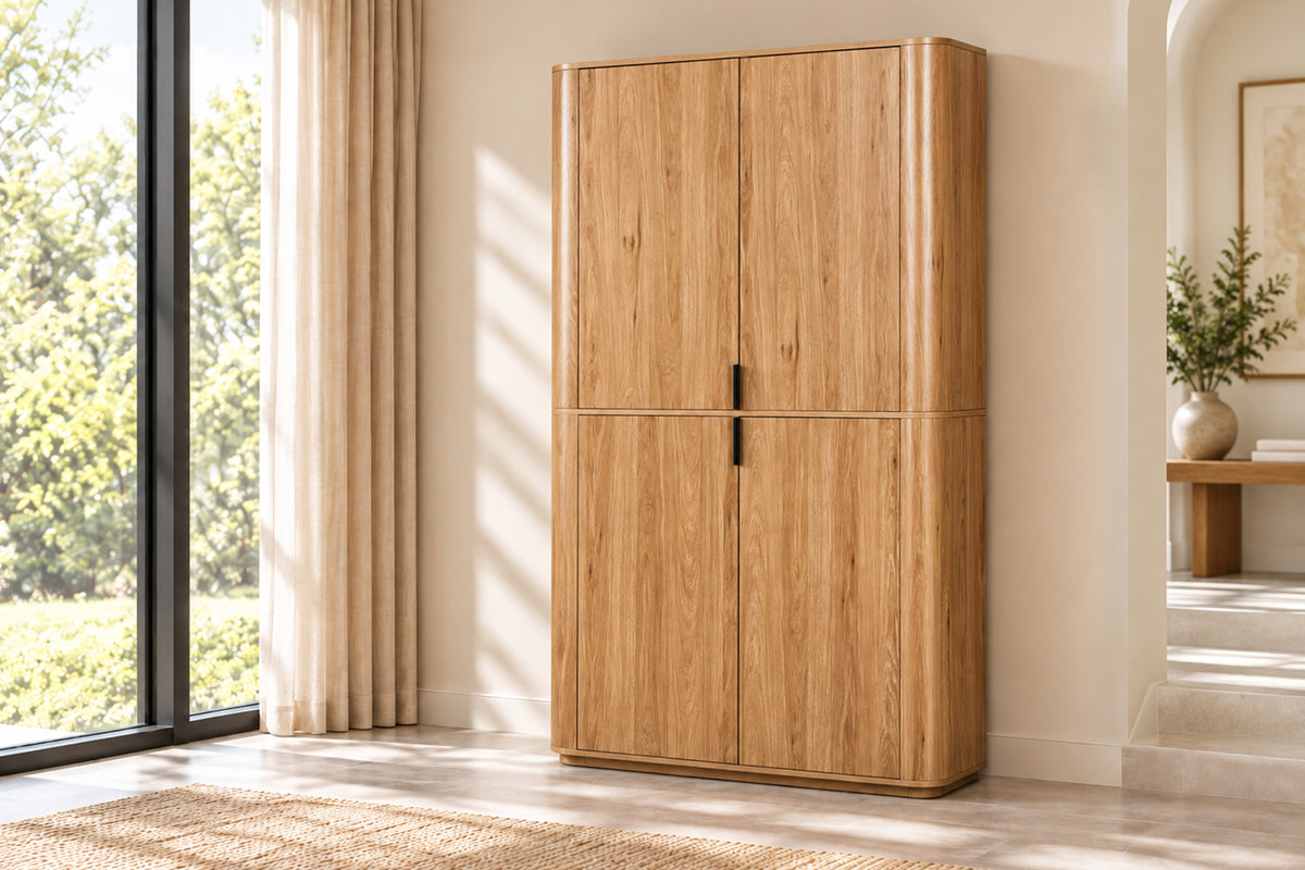PORTO – Meuble de bar décor chêne naturel – 120 cm
