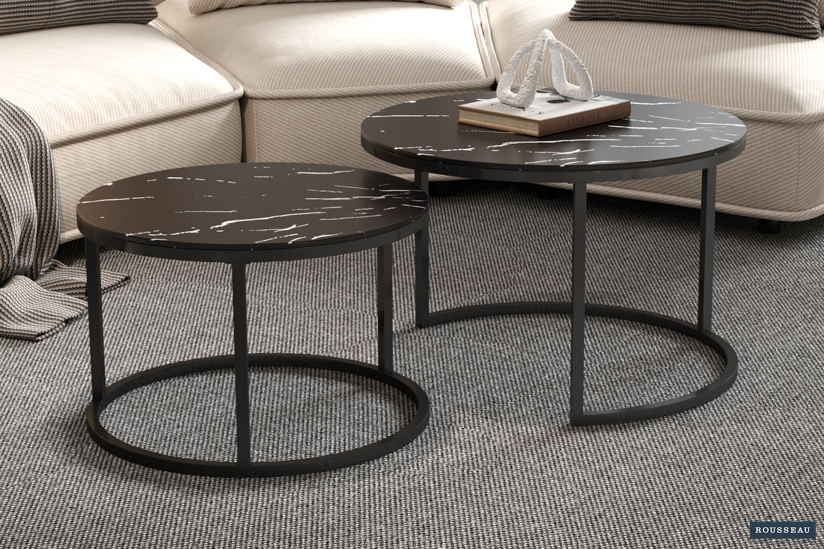BOSTON – Table basse en verre décor