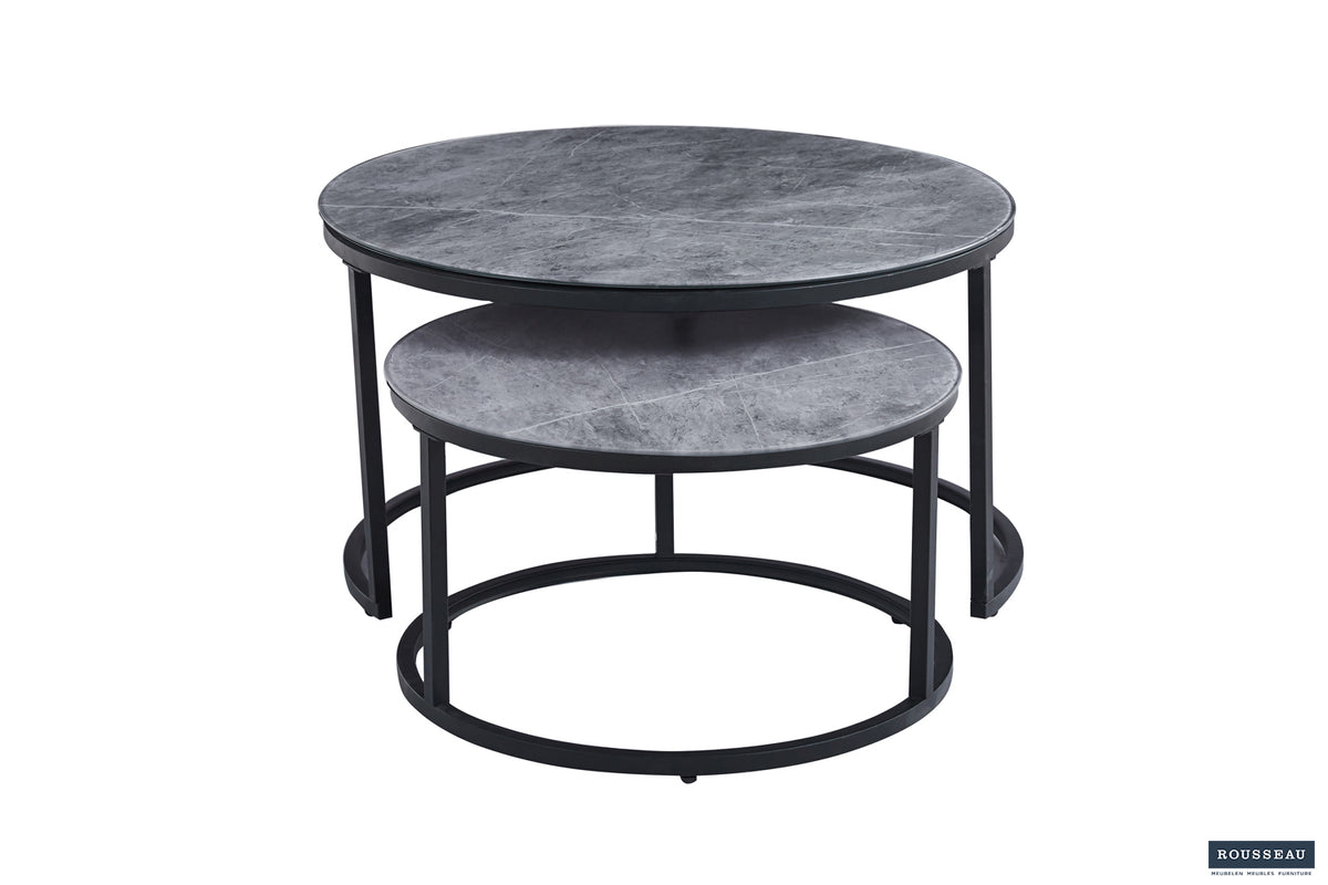 BOSTON – Table basse en verre décor