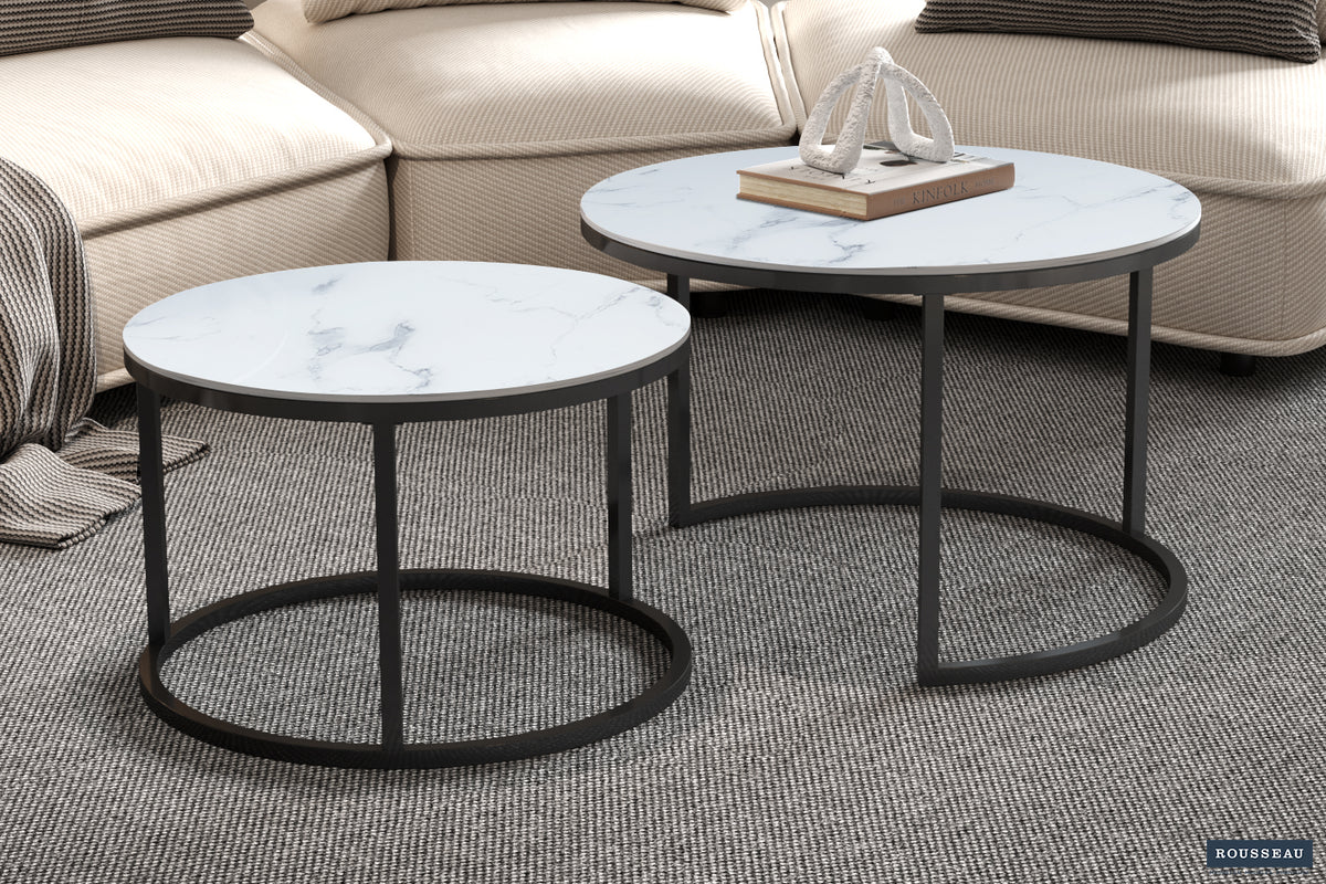 BOSTON – Table basse en verre décor