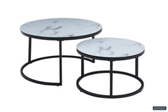 BOSTON – Table basse en verre décor