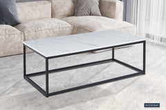 DALLAS – Table basse décor marbre blanc