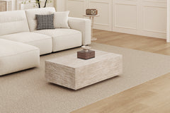 JACKY – Table basse décor travertin beige