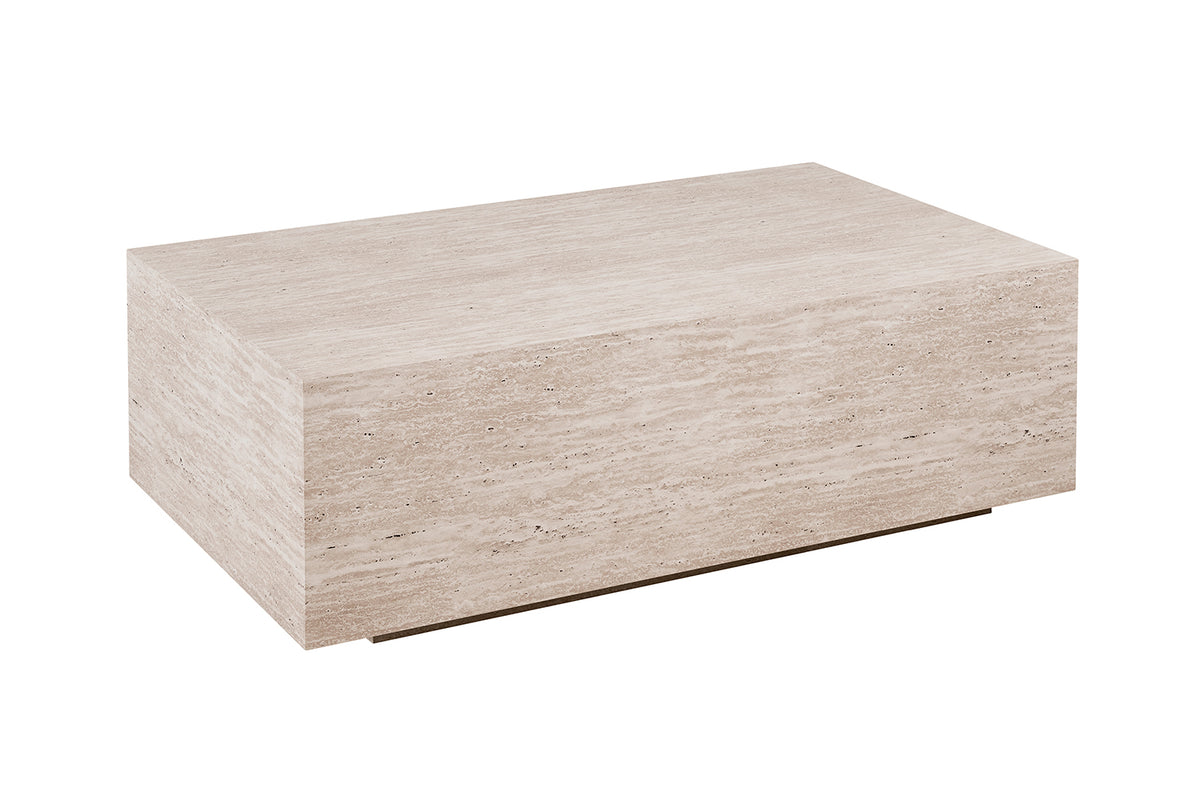 JACKY – Table basse décor travertin beige