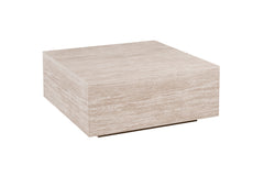 JANE – Table basse décor travertin beige – 90 x 90 cm