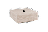 JANE – Table basse décor travertin beige – 90 x 90 cm