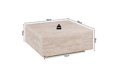 JANE – Table basse décor travertin beige – 90 x 90 cm