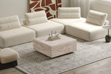 JANE – Table basse décor travertin beige – 90 x 90 cm