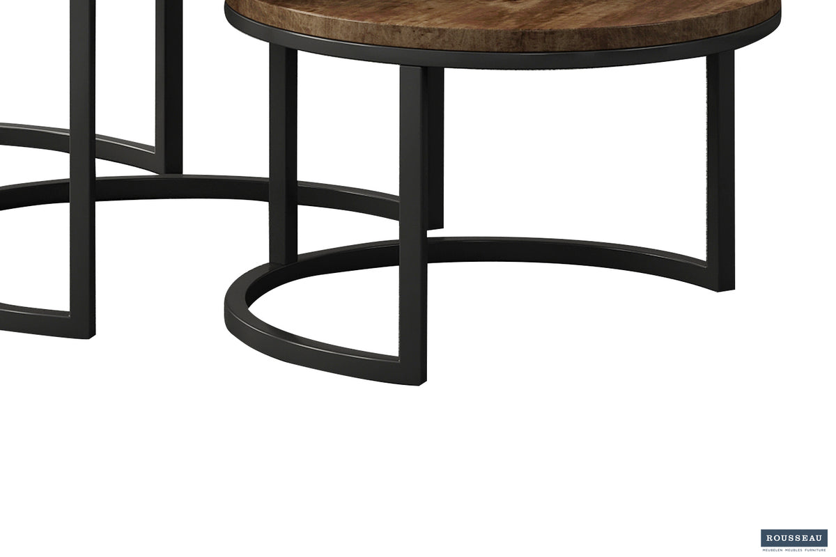 ARNOD – Set de 3 tables basses en bois de manguier