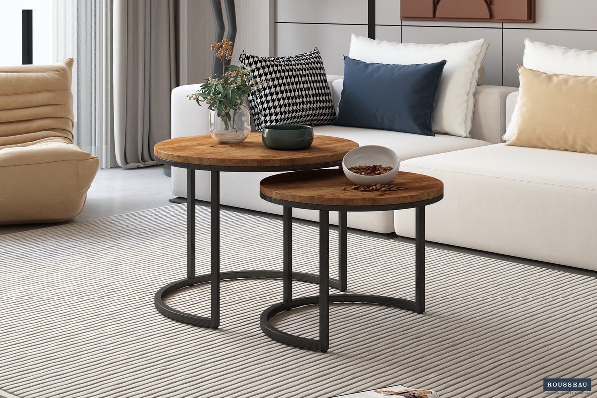 GOJA – Set de 2 tables basses en bois de manguier