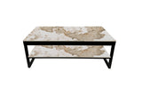 AXELLE – Table basse à plateau relevable effet pierre brillante