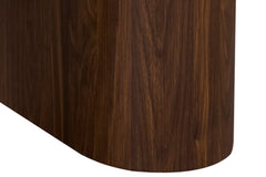 TOMAR – Table basse ovale chêne fumé et pierre brillante Pandora