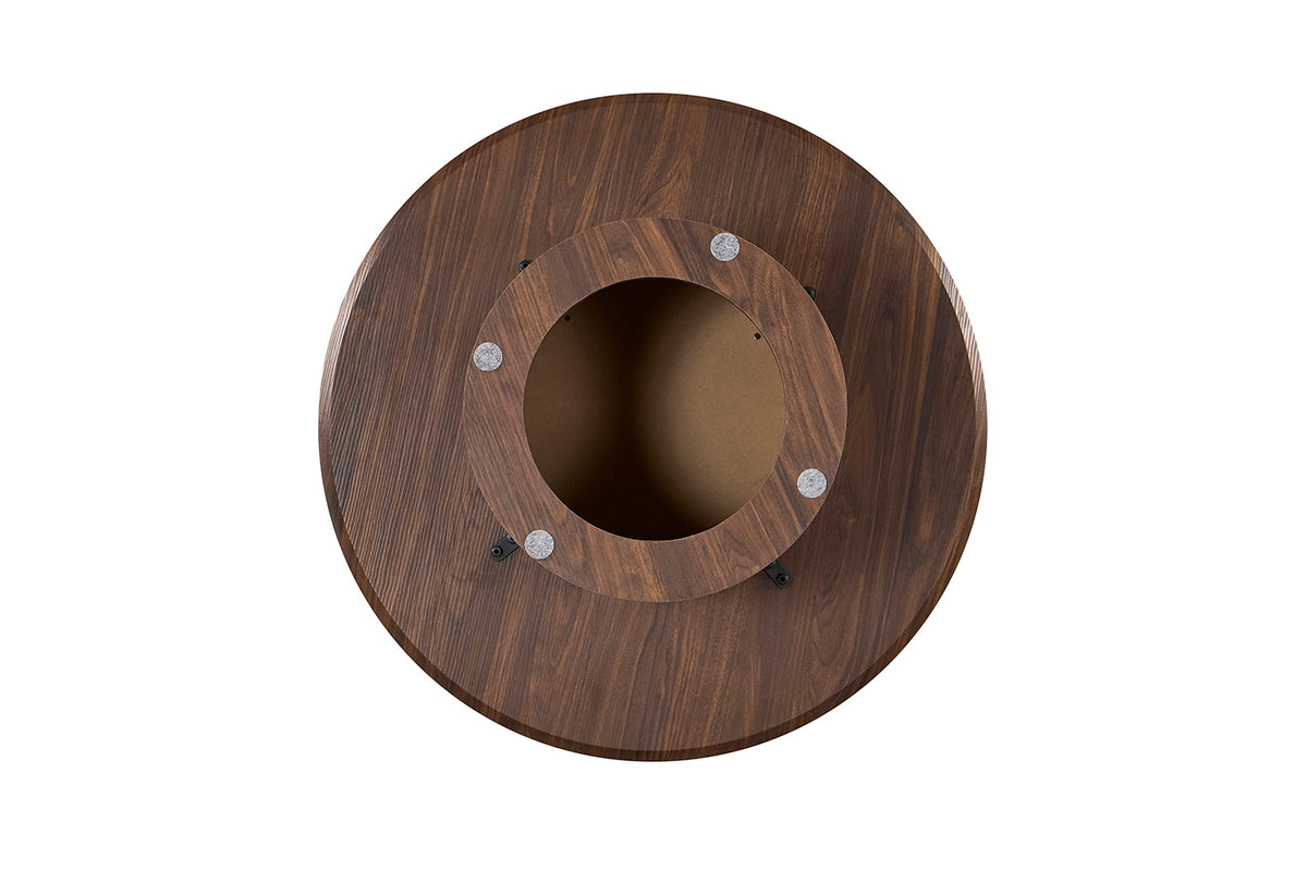 TOMAR – Set de tables basses rondes chêne fumé et pierre Pandora