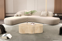 ORIA – Table basse organique décor travertin beige