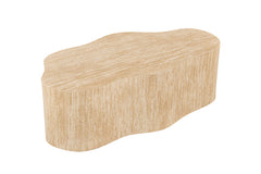 ORIA – Table basse organique décor travertin beige