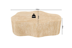 ORIA – Table basse organique décor travertin beige