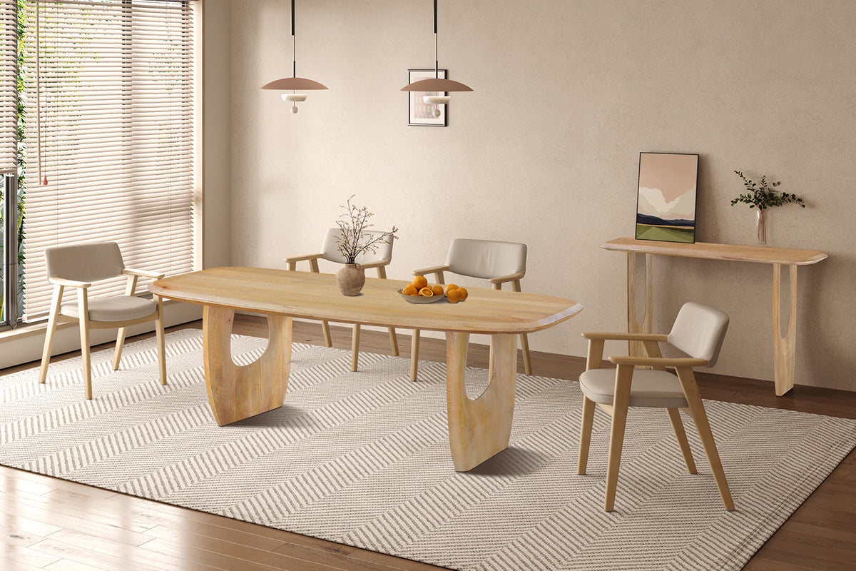 BRAGA – Console ovale danoise en bois de manguier