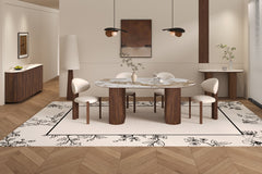 TOMAR – Console chêne fumé et pierre brillante Pandora – 120 cm