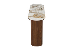 TOMAR – Console chêne fumé et pierre brillante Pandora – 120 cm