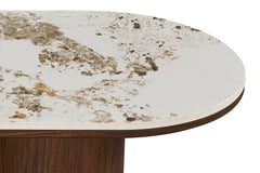 TOMAR – Console chêne fumé et pierre brillante Pandora – 120 cm