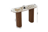 TOMAR – Console chêne fumé et pierre brillante Pandora – 120 cm