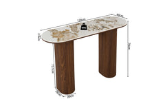 TOMAR – Console chêne fumé et pierre brillante Pandora – 120 cm