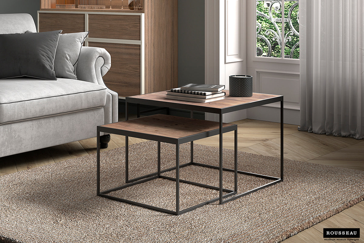 QUINN – Set de 2 tables basses en bois de manguier