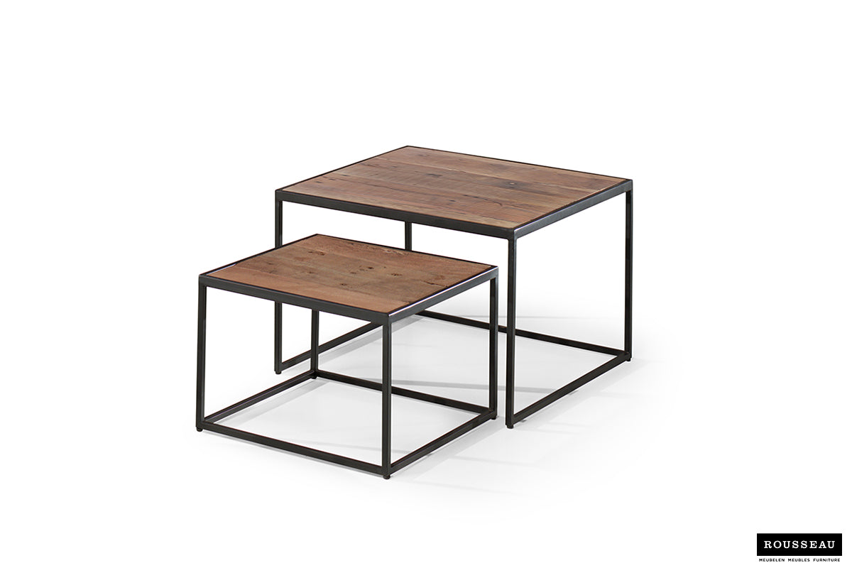 QUINN – Set de 2 tables basses en bois de manguier