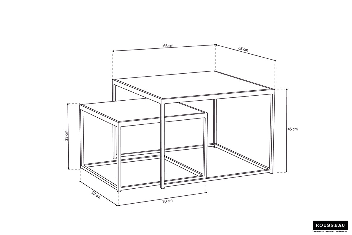 QUINN – Set de 2 tables basses en bois de manguier