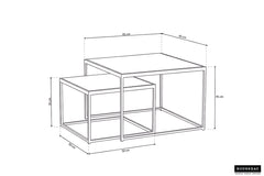 QUINN – Set de 2 tables basses en bois de manguier