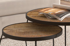 LARS – Set de 2 tables basses en bois de manguier